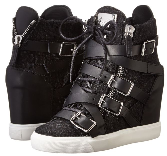 giuseppe zanotti buckled wedge sneakers