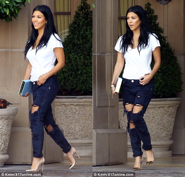 kourtney kardashian ripped jeans gianvito rossi pumps gold 3-horz