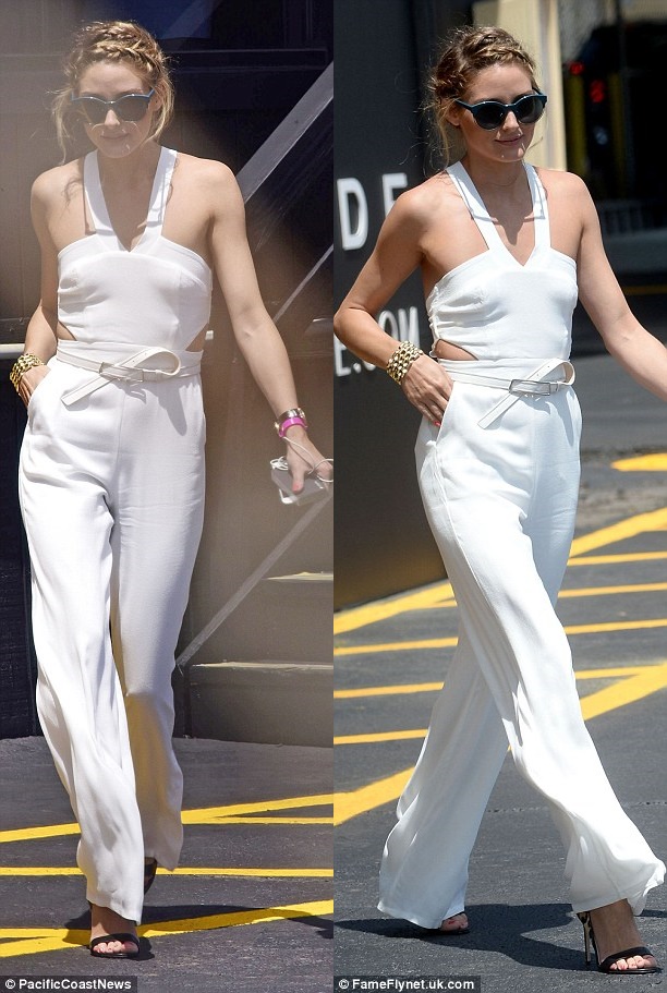 olivia palermo francesco russo sandals white jumpsuit 5-horz