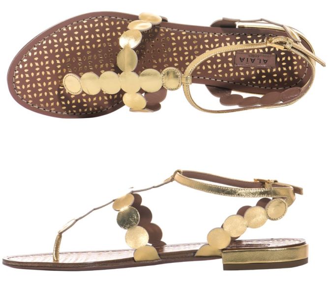2049-Azzedine-Alaia-Leather-disc-flat-sandals-for-women-1