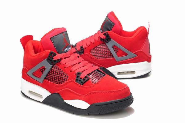 Women Air Jordan 4 Red Vivid Pink White_2