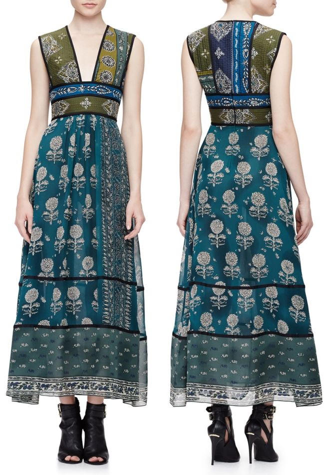 burberry mixed print dress