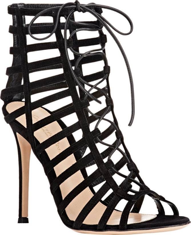 gianvito rossi lace up cage sandals