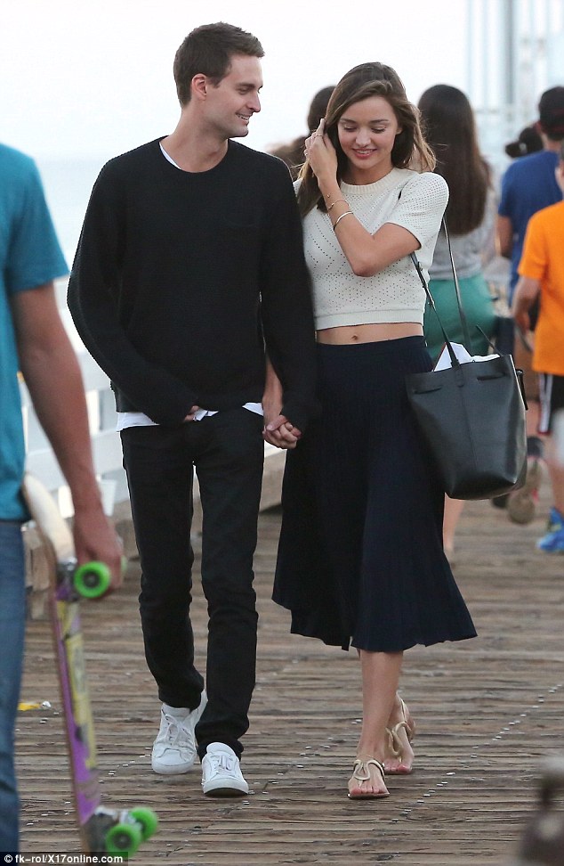 miranda kerr evan spiegel prada sandals skirt 2