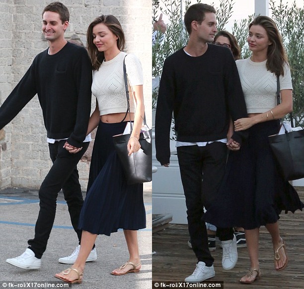 miranda kerr evan spiegel prada sandals skirt 2700-horz