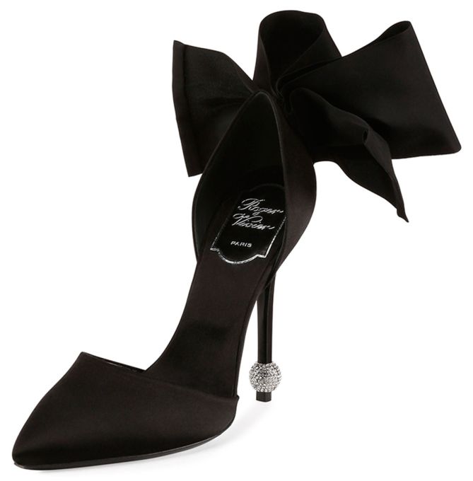 roger viviee satin bow d orsay pumps