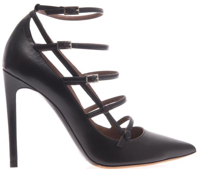 tabitha simmons josephina leather strappy pumps black