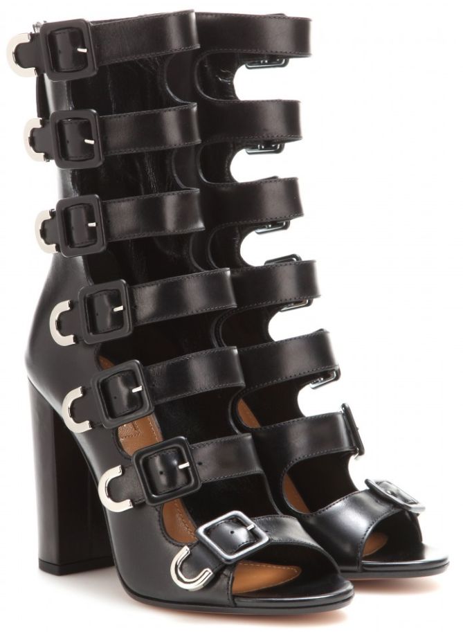 aquazzura tutto buckle leather sandals