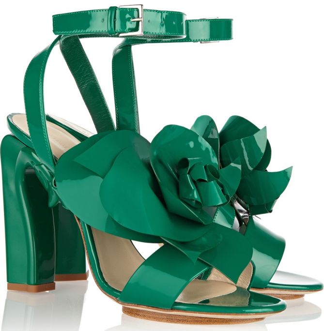 delpozo applique leather patent sandals 3