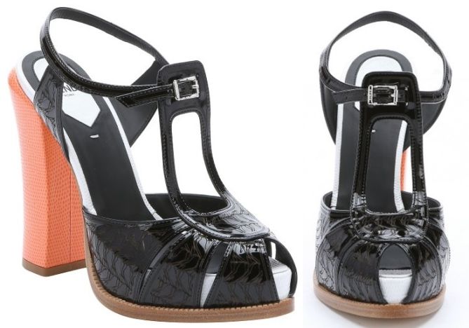 fendi block heel two strap sandals