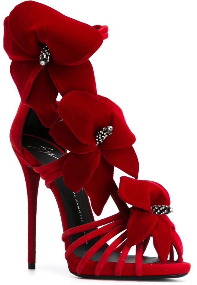 giuseppe zanotti applique suede sandals