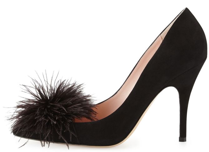 kate spade lilo pouf feather pumps 2