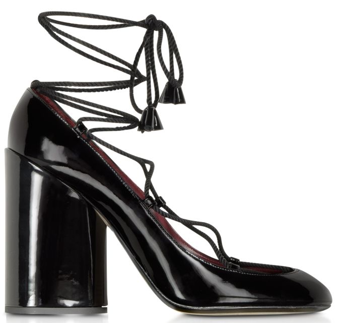 marc jacobs lace up round toe block heel pumps lace up