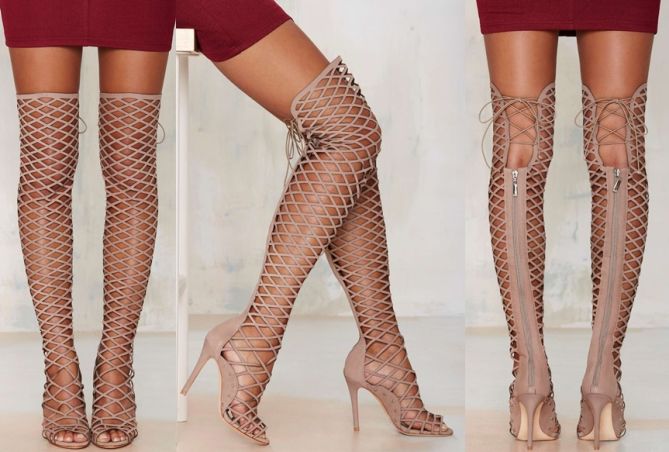 schutz karlyanna knee high cage sandals-horz