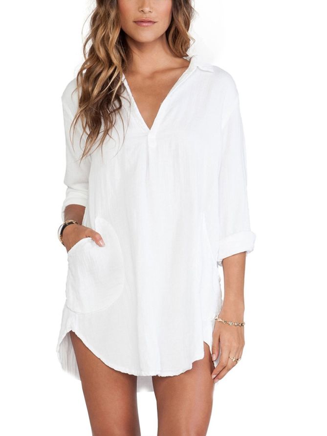 sixkiss longsleeve loose shirtdress