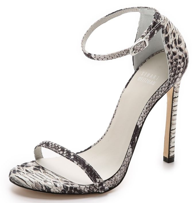 stuart weitzman natural snake nudist