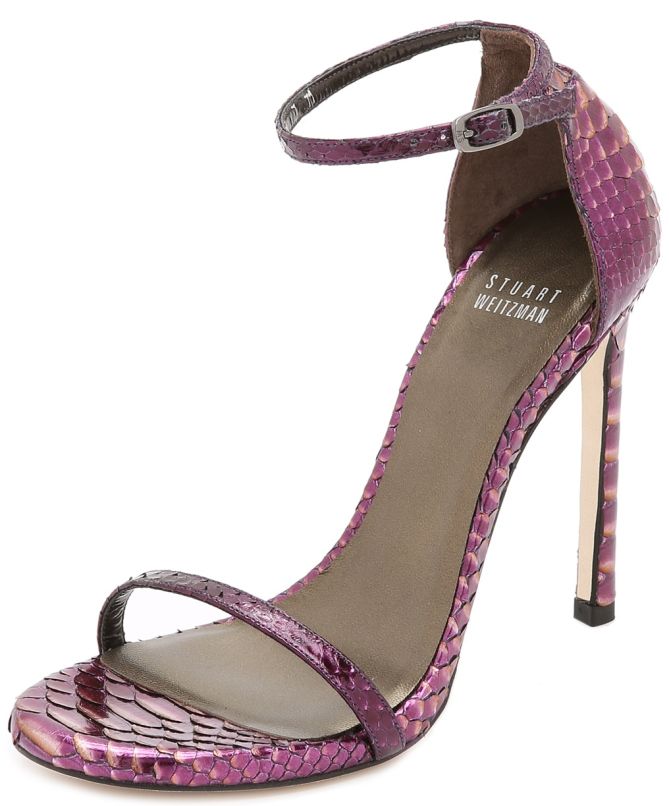 stuart weitzman pink nudist  python