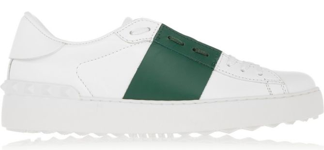valentino paneled leather sneakers