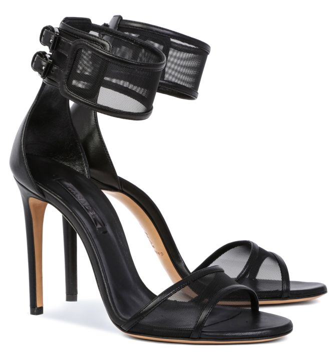 casadei sheer buckled ankle strap sandals