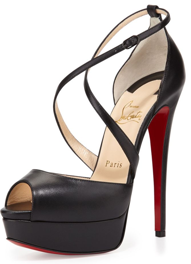 christian louboutin cross me platform sandals pumps