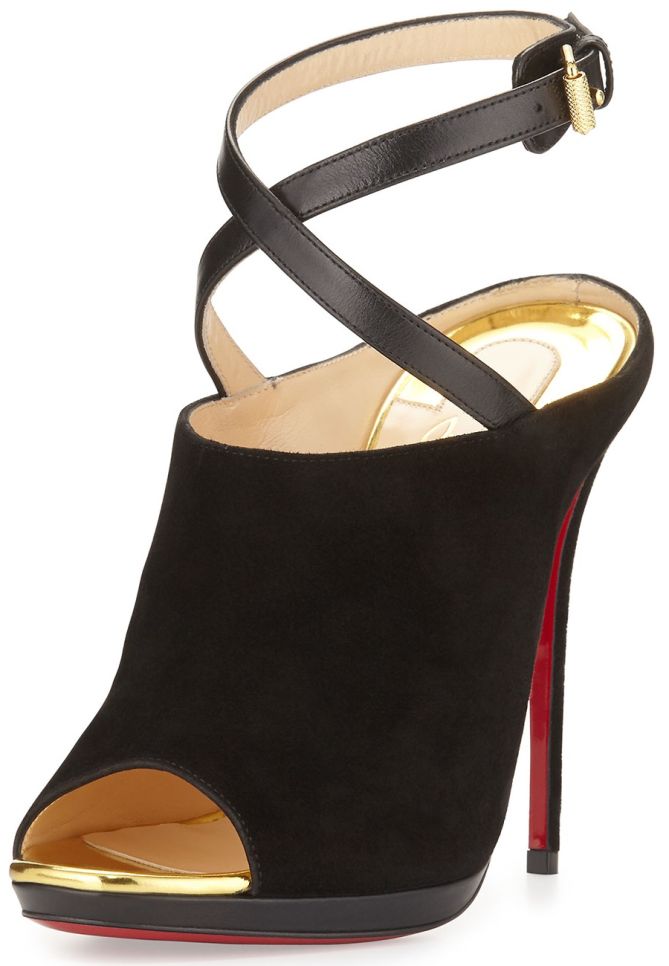 christian louboutin lumir ankle wrap mules