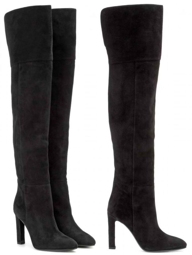 saint laurent debra suede over knee boots-horz