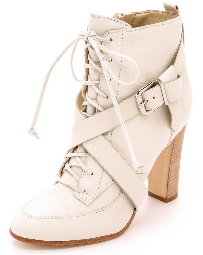 Eliza Cream Lace Up Boots – She Is Boutique