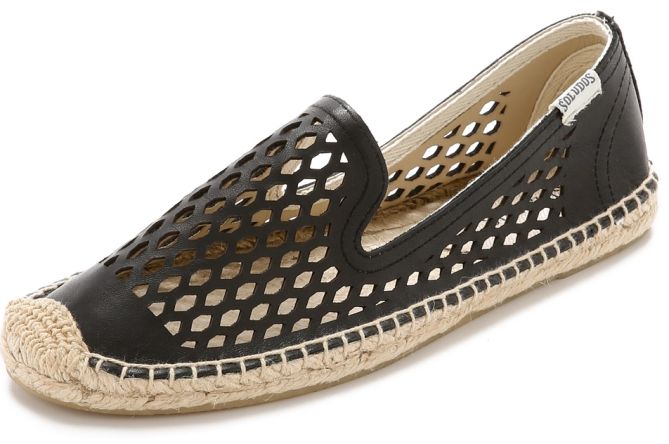 soludos laser cut  leather smoking espadrilles