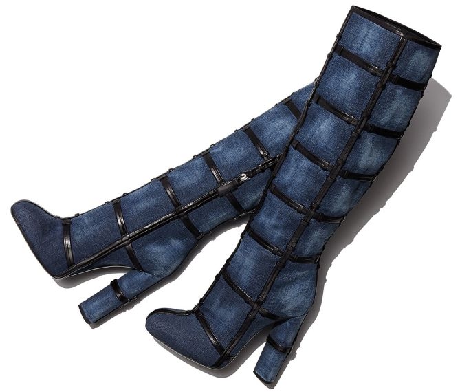tom ford denim woven leather boots 2
