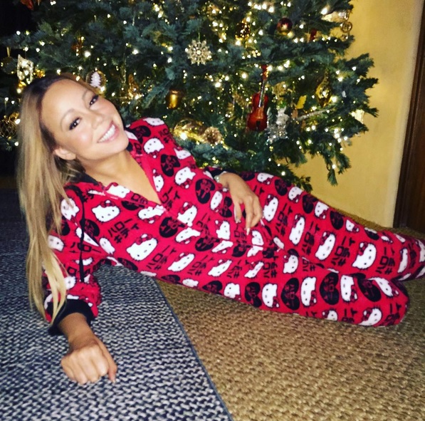 Mariah-Carey-donning-her-hello-kitty-onesie