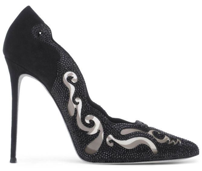 rene caovilla laser cut strass crysal embellished mesh pumps 3