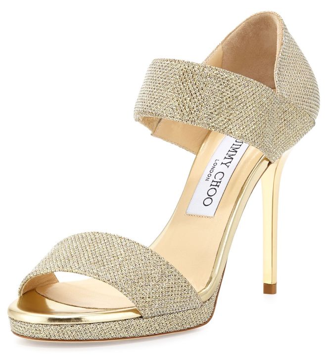 jimmy choo alana glitter sandals double band 2