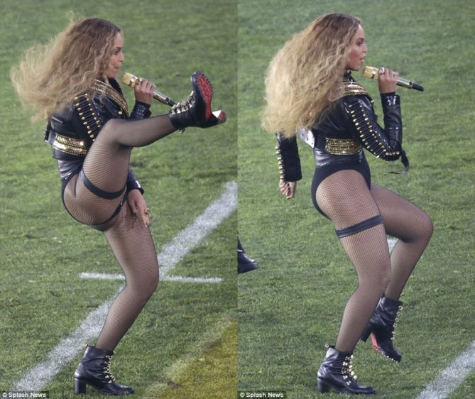 Beyoncé Stuns In Christian Louboutin Boots For Super Bowl 50 Show – Footwear  News