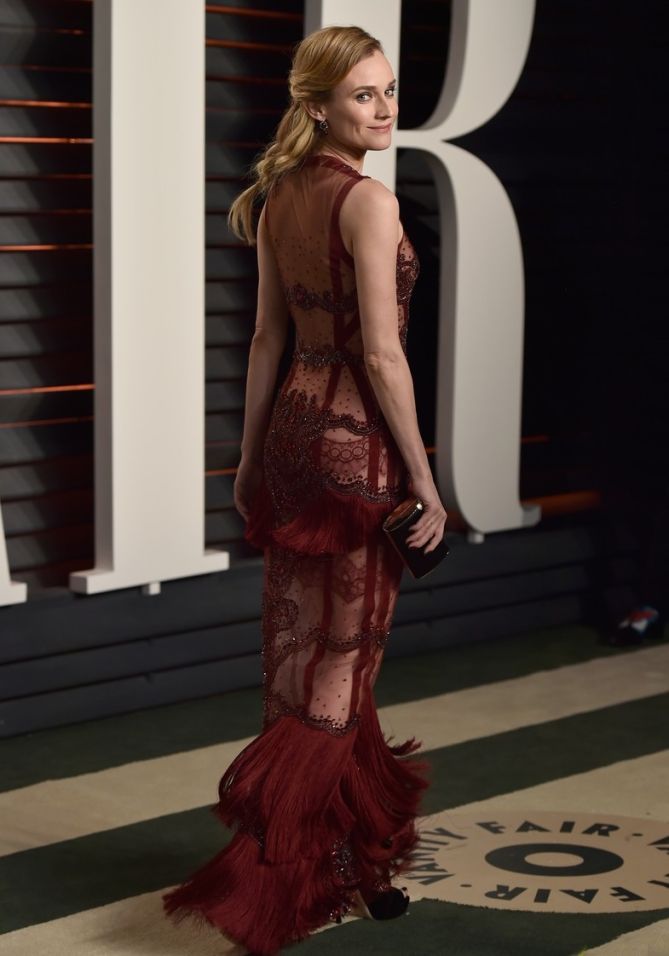 Diane Kruger Wears A Naked Dress To The Vanity Fair Oscars After Party Shoes Post 