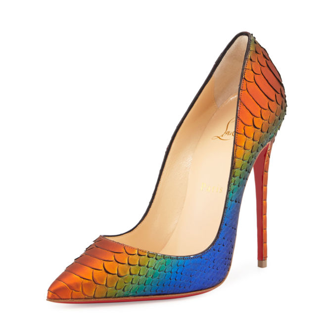 Christian Louboutin So Kate Python 120mm Red Sole Pump, Cappucine.2