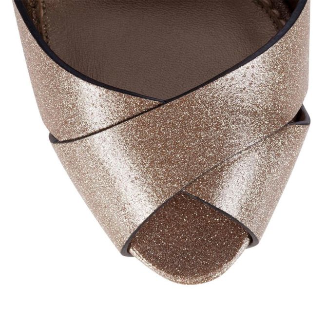 LE SILLA Platform sandal in gold Glitter.5