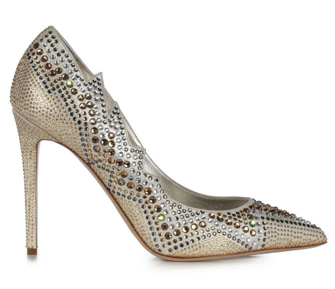 LE SILLA Pumps in Velour, suede calfskin with crystals and studs in argor color.2