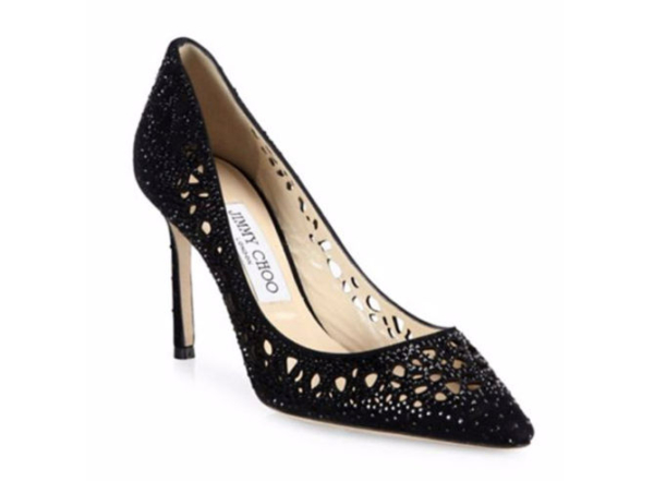 Jimmy Choo Romy Lasercut Suede Point Toe Pumps Shoes Post