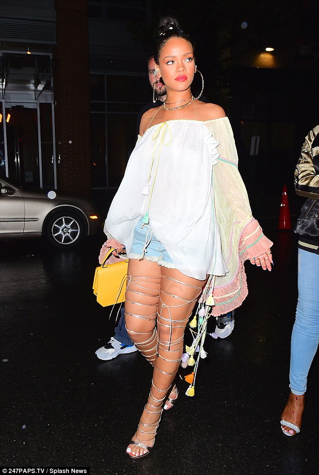 Rihanna Romps Around Town in Strappy 