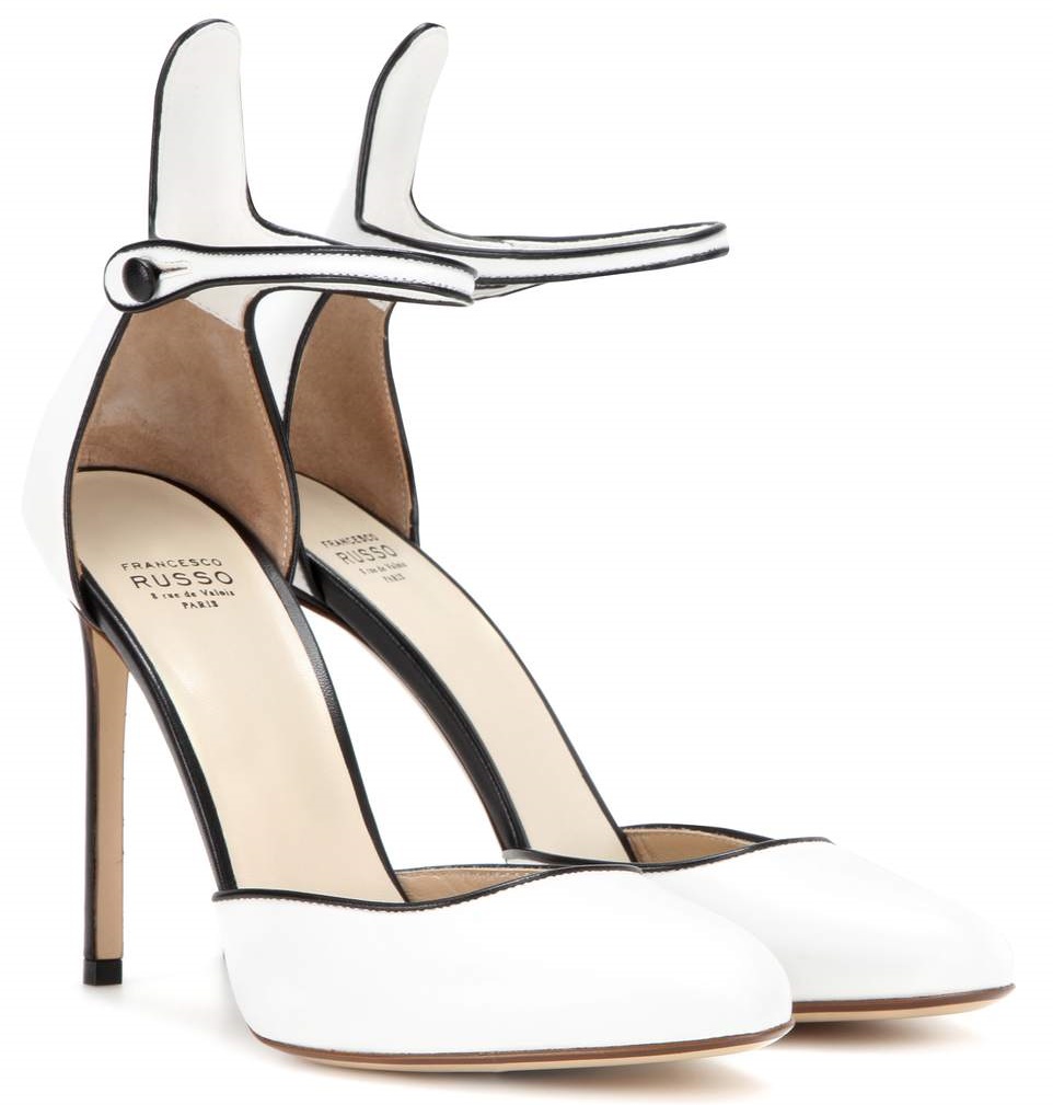 Mylan White Ankle Strap Heels