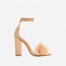 Vision Lace Up Fluffy Heel In Nude Faux Suede Shoes Post