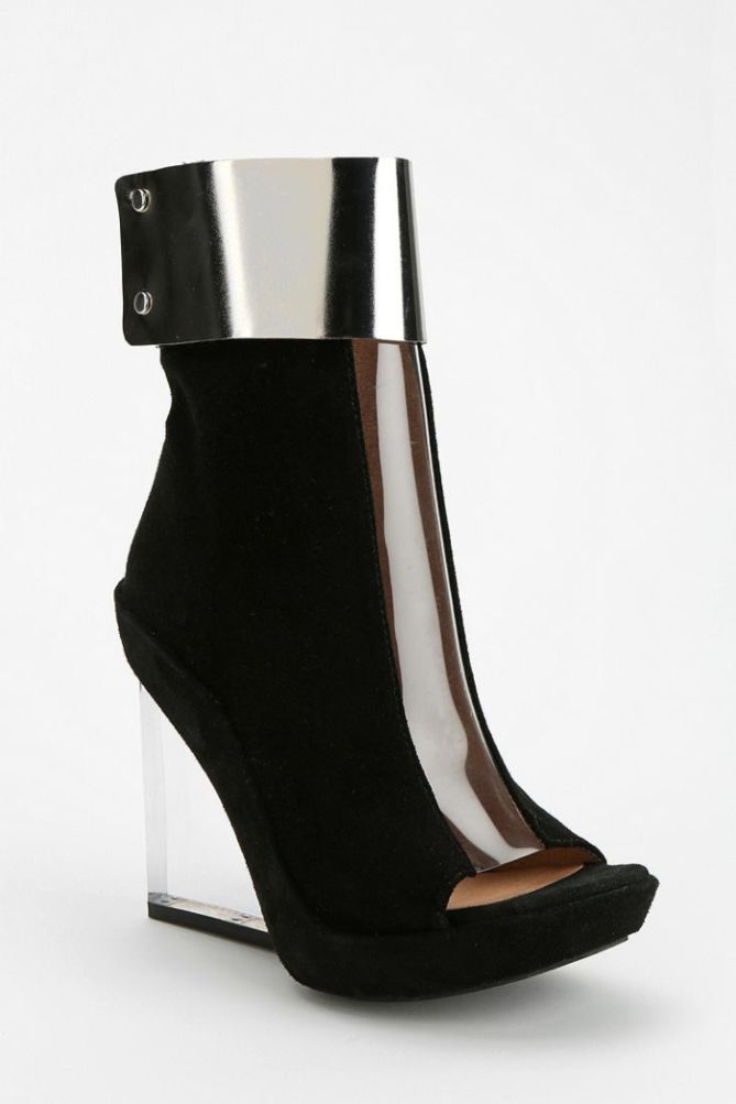 Jeffrey Campbell The Roni Shoe in Black Leather with Metal Cuff – Shoes ...
