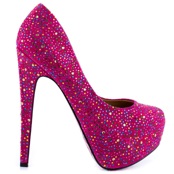 Pink Lady – Pink Rhinestone Taylor Says – Shoes Post