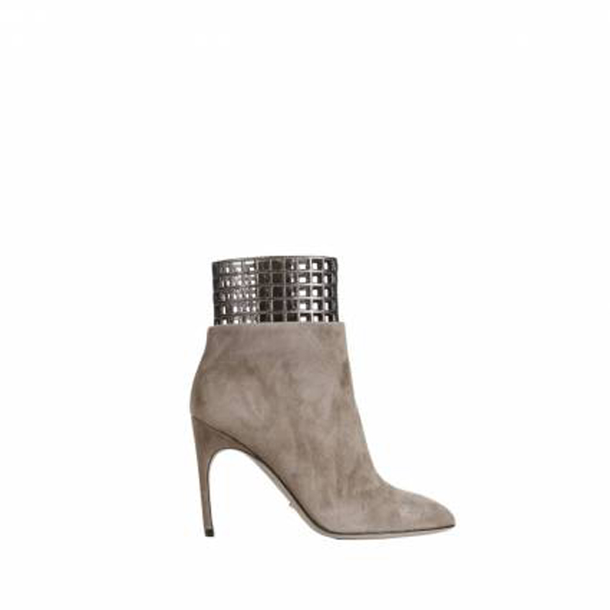 Sergio Rossi PILOTIS HEELS 90 SUEDE ANKLE BOOTS + CAGE – Shoes Post