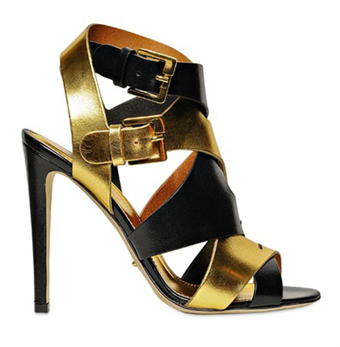 SERGIO ROSSI 110MM BALANCE METALLIC LEATHER SANDALS – Shoes Post