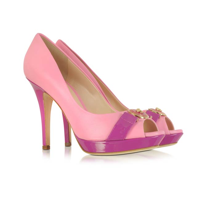 Versace Neon Pink Leather Platform Pump – Shoes Post