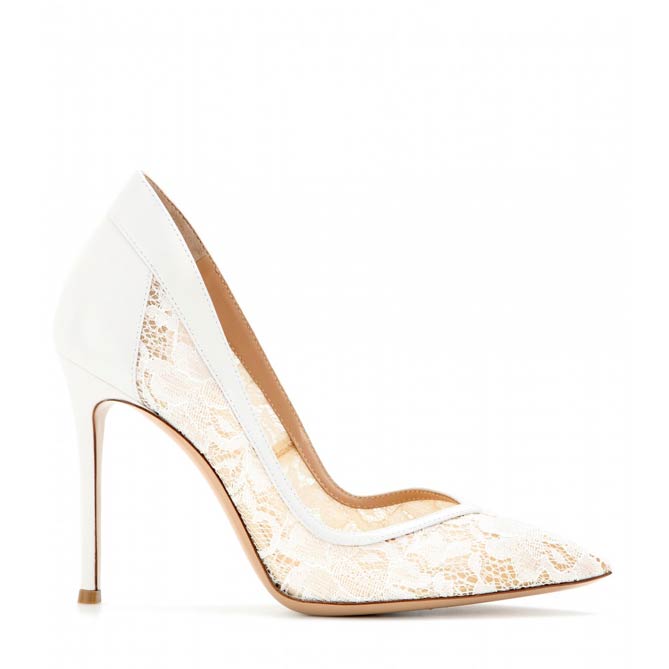Gianvito Rossi Lace and Leather Pumps – Shoes Post