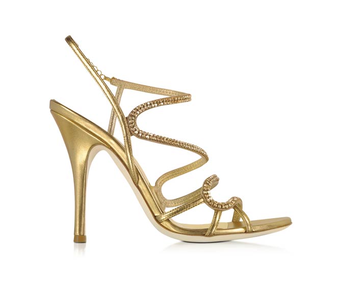 LORIBLU Golden Jeweled Sandal – Shoes Post