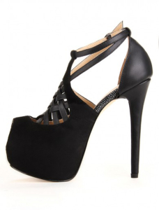 black mini heels