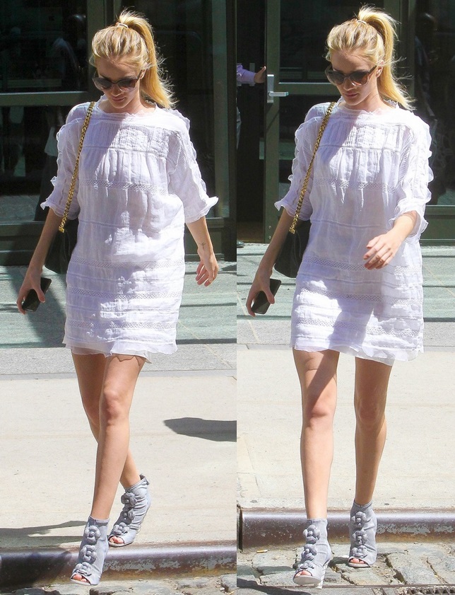 Rosie Huntington-Whiteley Over-Decorates Herself with Chanel Booties –  Shoes Post
